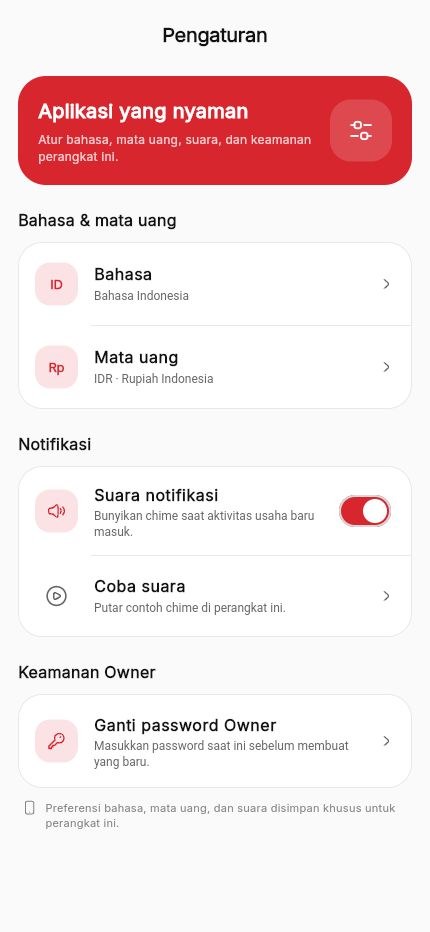 Settings Mobile