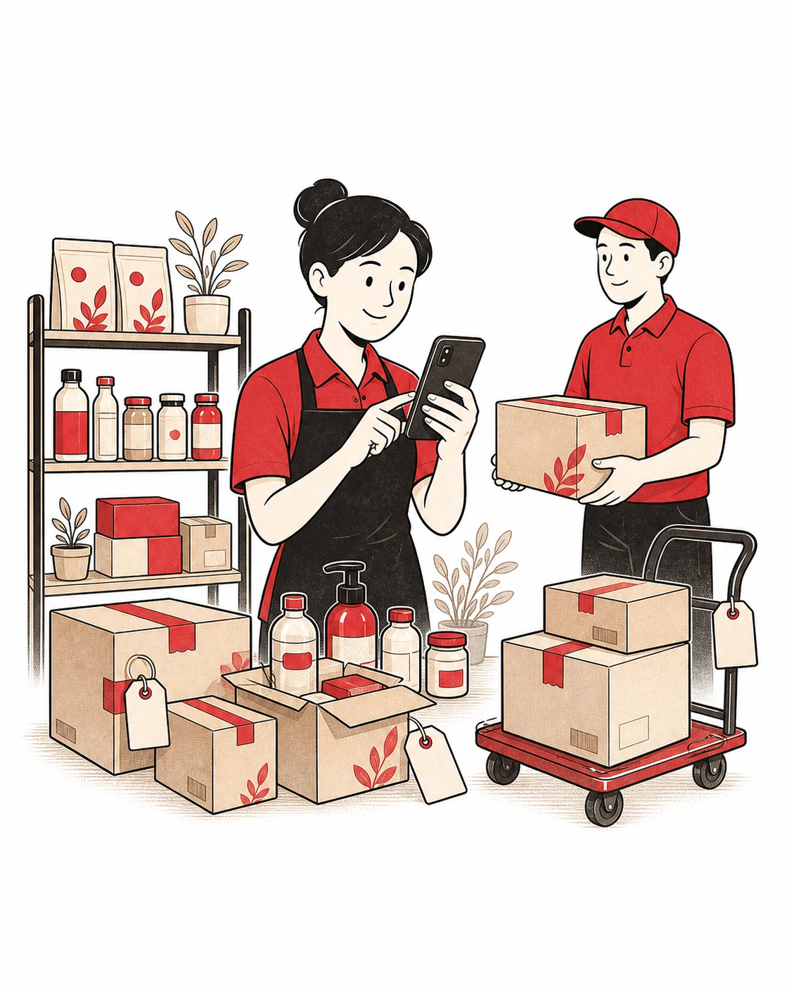 Ilustrasi pengelolaan stok dan supplier
